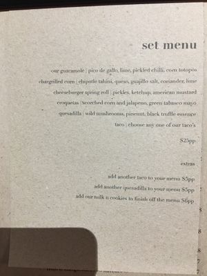 Set menu. Great value   at Vandal in Newtown