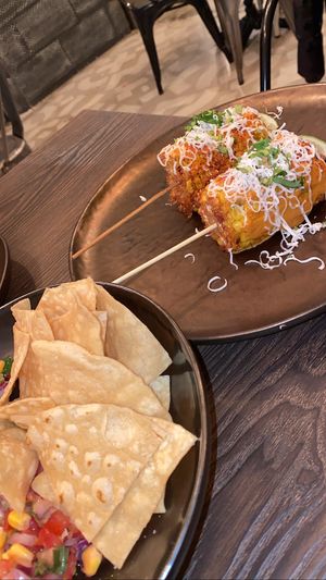 Corn dish and chips + guacamole  at Vandal in Newtown