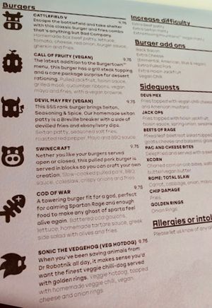 Menu options  at Loading in Brighton