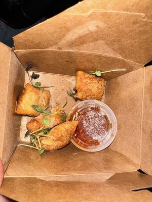 Pizza rolls  at Peach and Pine in St James