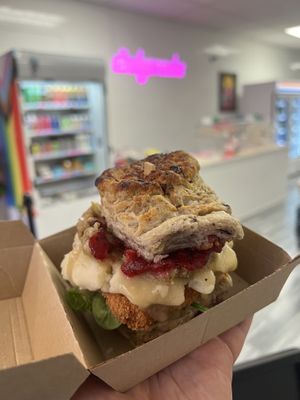 Talk Turkey to Me (Thanksgiving leftover style sandwich)   at Peach and Pine in St James