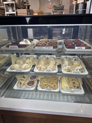 Bakery case  at Peach and Pine in St James