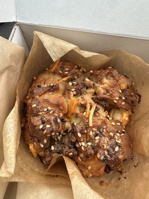 Sausage and cheese pull apart muffin   at Peach and Pine in St James