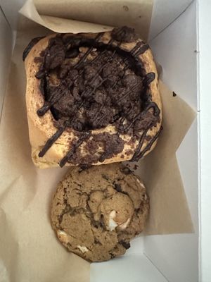 Chocolate babka roll & fluffernutter cookie  at Peach and Pine in St James