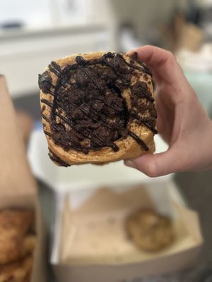 Chocolate babka roll  at Peach and Pine in St James