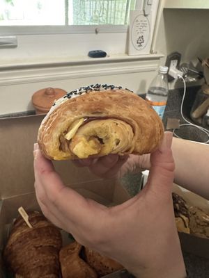 Ham and cheese croissant  at Peach and Pine in St James