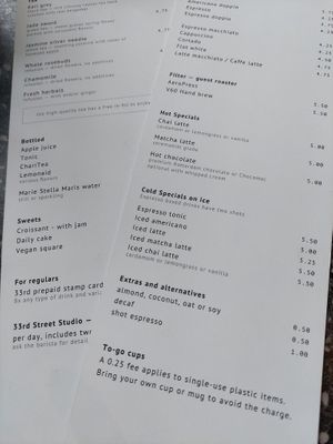 Menu may 26 at 33rd Street Coffee in Rotterdam