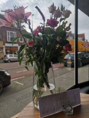 View behind the window at 33rd Street Coffee in Rotterdam