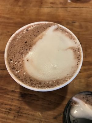 Hot chocolate with soy milk  at Caffe Nero - Warwick Way in London