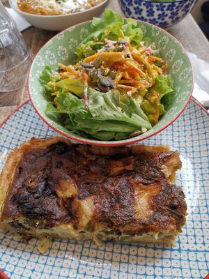 Vegetable quiche & salad at Soul Kitchen in Paris