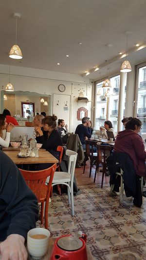 Some of the seating  at Soul Kitchen in Paris