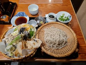 Veg Tempura Cold Soba at Genji-soba in Osaka