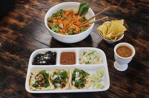 veggie taco plate at Dapper in Bedford