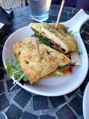 focaccia sandwich at Cozy Plum Bistro  in Sebastopol