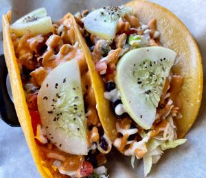 Black Bean Chipotle Tacos  at Cozy Plum Bistro  in Sebastopol