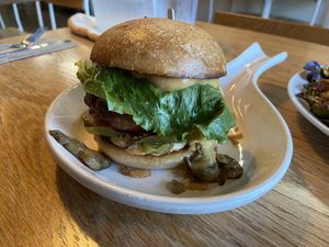 Mushroom gouda sandwich   at Cozy Plum Bistro  in Sebastopol