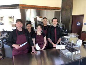 Scott, Jose, Sarah, Jay, and Julian  at Cozy Plum Bistro  in Sebastopol
