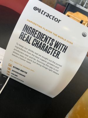 About Tractor beverages at Cozy Plum Bistro  in Sebastopol