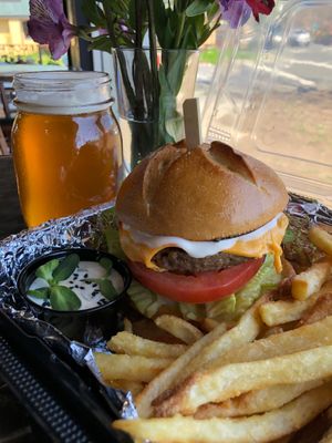 Impossible Burger w Fries  at Cozy Plum Bistro  in Sebastopol