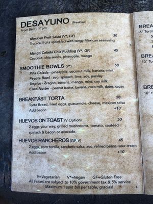 Menu page 4 at Lola's Cantina Mexicana in Canggu