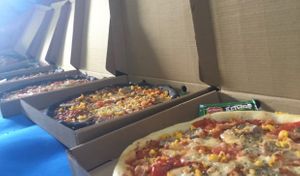 many pizza flavours available  at Hotao Kitchen in Denpasar