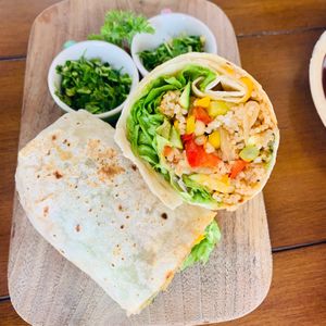 Veggie burrito (includes cheese & sour cream)  at Alpaca Homestyle Cafe in Nha Trang