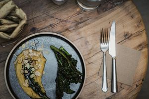 hummus and broccolli at The Muddy Puddle in North London