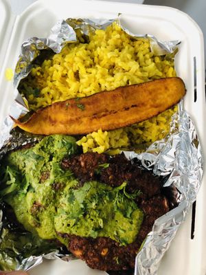 menu of the day, also had soup and juice $4  at Madreselva in Bogota