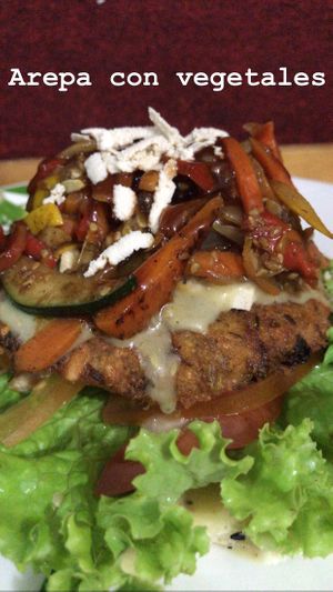 Arepa con vegetales  at Madreselva in Bogota