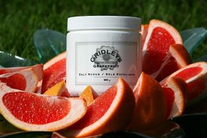 Ruby Grapefruit Salt Scrub at Gridley's Creatve Bath and Body in Lindsay