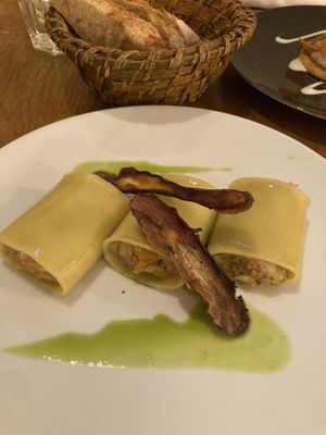 Starter: Cannelloni, soya mince and vegetables   at Dis Leur in Bordeaux