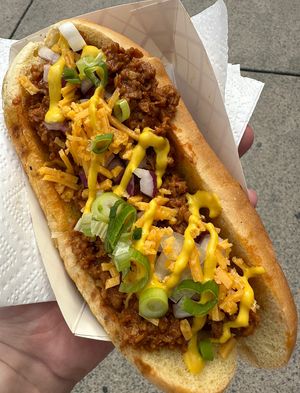 Chilli cheese sausage   at Sausage Party in Toronto