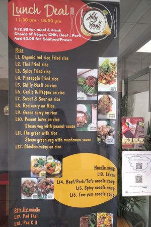 Lunch special $12.90 for vegan options! at Holy Basil Thai in Windsor