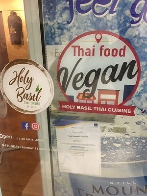 All menu items can be made vegan at Holy Basil Thai in Windsor