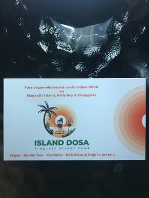 Business card at Island Dosa in Nelly Bay