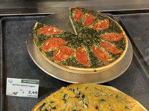 Vegan spinach quiche  at Bio Company in Berlin