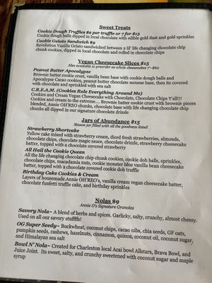 Menu 2 at Annie O Loves in Charleston