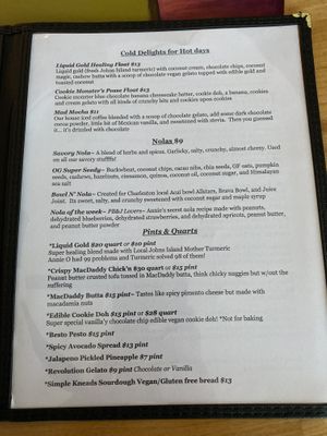 Menu at Annie O Loves in Charleston