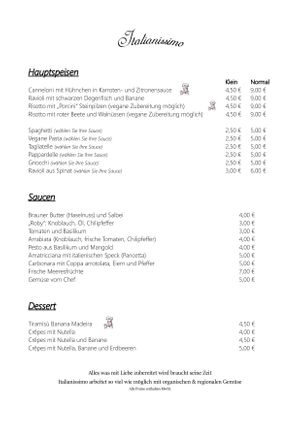 Menu Deutsch 2/2 at Italianissimo in Ribeira Brava