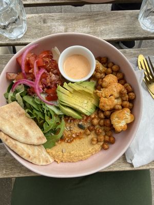 Spiced cauliflower bowl  at Vegbox Cafe in Exeter