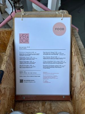 Current menu June 2024   at Vegbox Cafe in Exeter