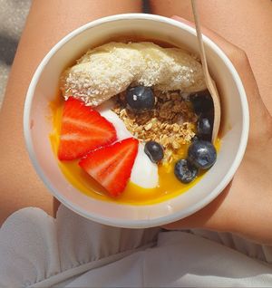 Granola bowl at Vegbox Cafe in Exeter