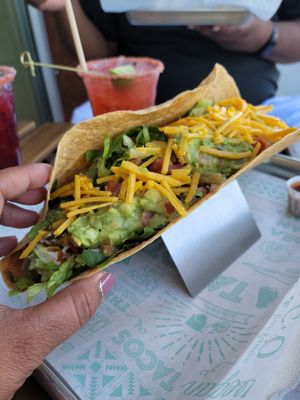 Giant taco with jackfruit at Tacotarian - Downtown LV in Las Vegas