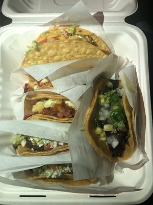 Vegan taco selection at Tacotarian - Downtown LV in Las Vegas