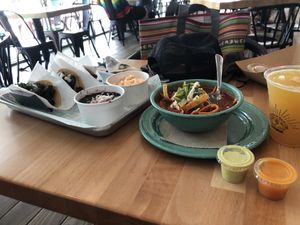 Kombucha and asada tacos at Tacotarian - Downtown LV in Las Vegas