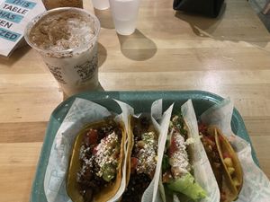 The tacos & drink  at Tacotarian - Downtown LV in Las Vegas