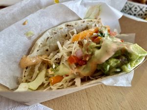 Baja taco - aka fried avocado  at Tacotarian - Downtown LV in Las Vegas