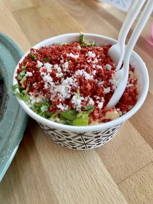 Shaved takis elote  at Tacotarian - Downtown LV in Las Vegas