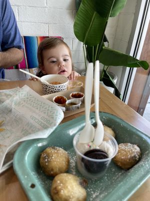 Someone’s eyeing the fried Oreos lol  at Tacotarian - Downtown LV in Las Vegas