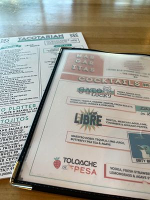 Cocktail menu  at Tacotarian - Downtown LV in Las Vegas
